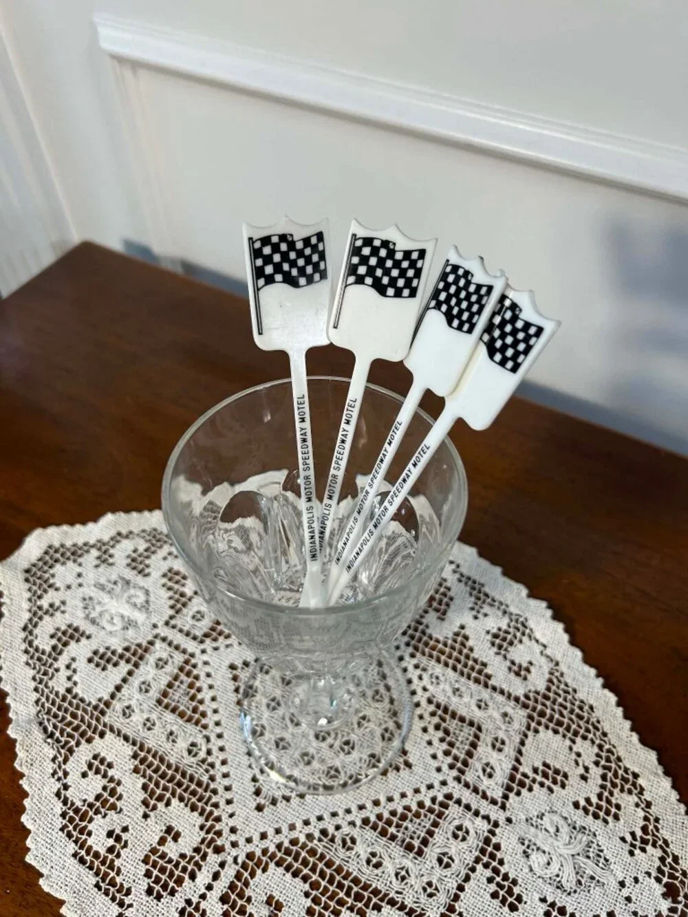 1960s Indianapolis Motor Speedway Motel plastic swizzle sticks